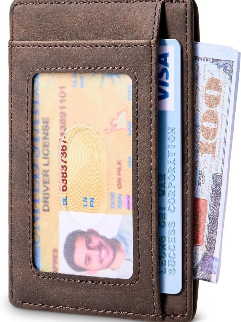Slim Minimalist Leather Wallet | RFID Blocking | Front Pocket Design | Medium